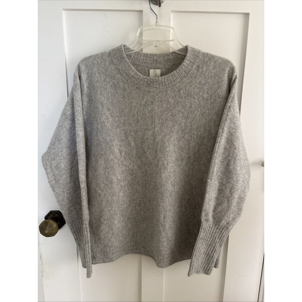 VGUC JOIE 100% 2-ply Cashmere Sweater Size M Light Grey Pullover